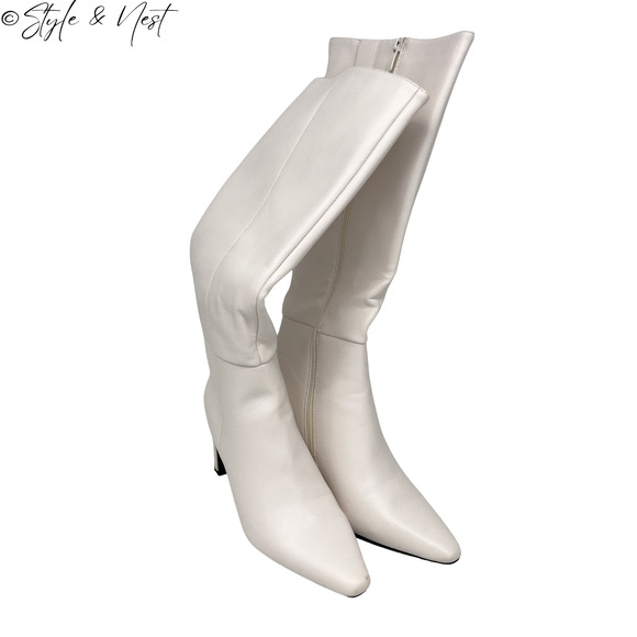 Women Fashion Festival Rave Gogo Boots Knee High Chunky Block Heel Y2K Size 7 - Picture 2 of 10